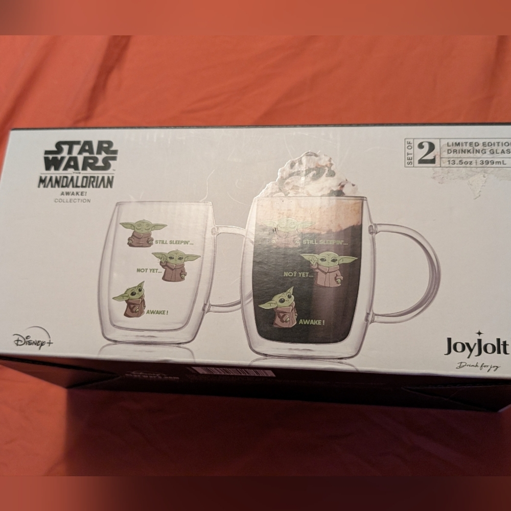 Star Wars Baby Yoda mugs set of 2 Mandalorian Grogu hot cold double wall NIB